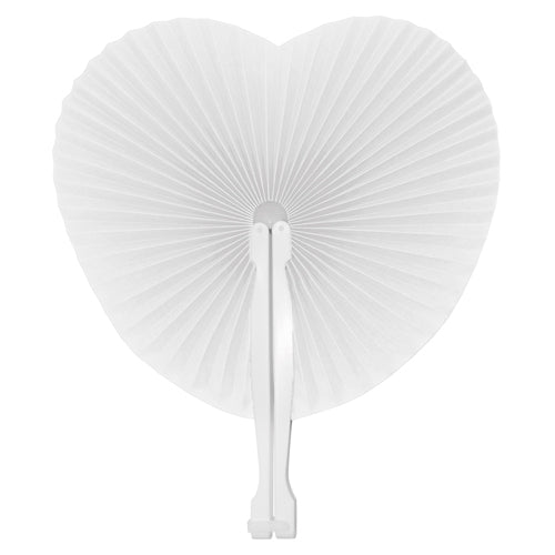 Abanico Corazón Papel Blanco