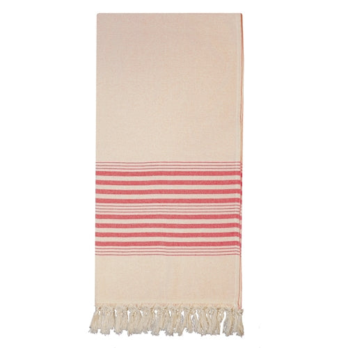 Pareo Frottee-Handtuch Streifen Rot