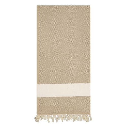 Paréo Serviette Beige Franges