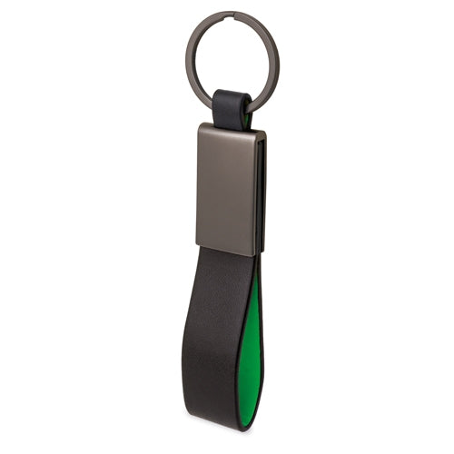 Llavero Metal Correa PU Bicolor