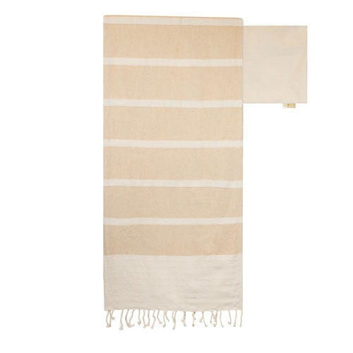 Pareo-Handtuchtasche aus Bio-Baumwolle „Islas Menores“ Beige