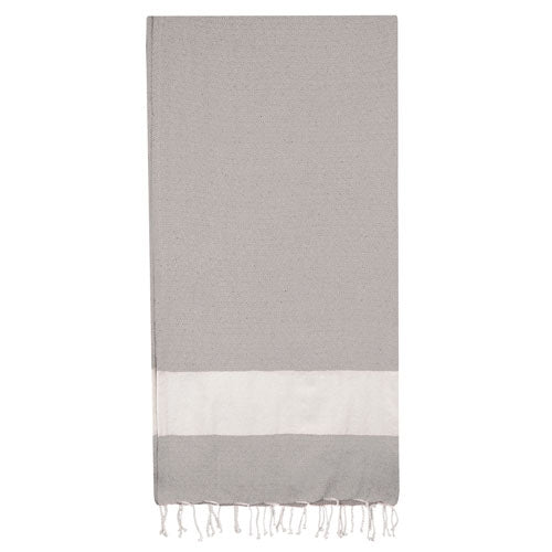 Toalla Pareo Fouta Flecos Gris