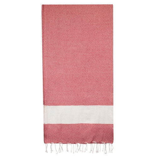 Toalla Pareo Fouta Flecos Rojo