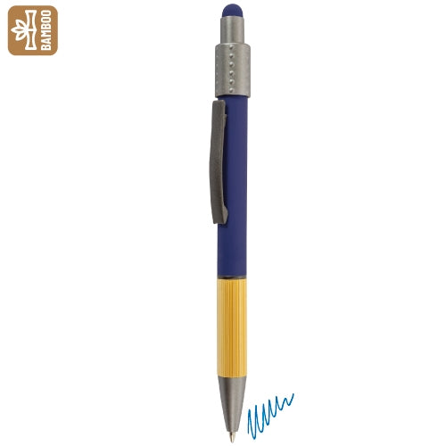 Stylo anti-stress rotatif avec touche bleue