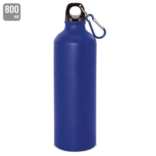 Aluminiumflasche mit Karabiner 800 ml. Blau