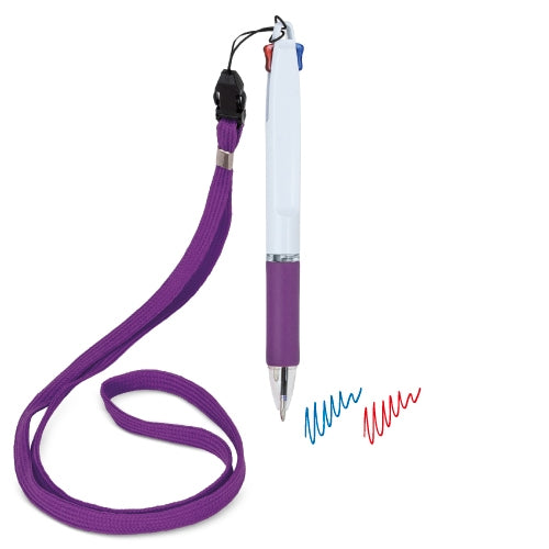 2-FARBEN-KUGELSCHREIBER MIT SCHNÜRL (LANYARD) „BISSKAR“