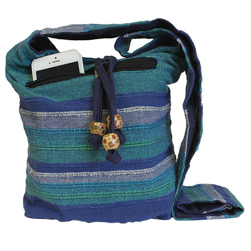 Nepal Sling Bag - Blaue Flüsse