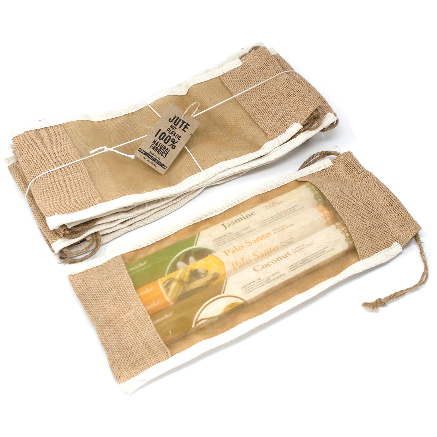 Lange gewaschene Jutetasche - 35x15cm