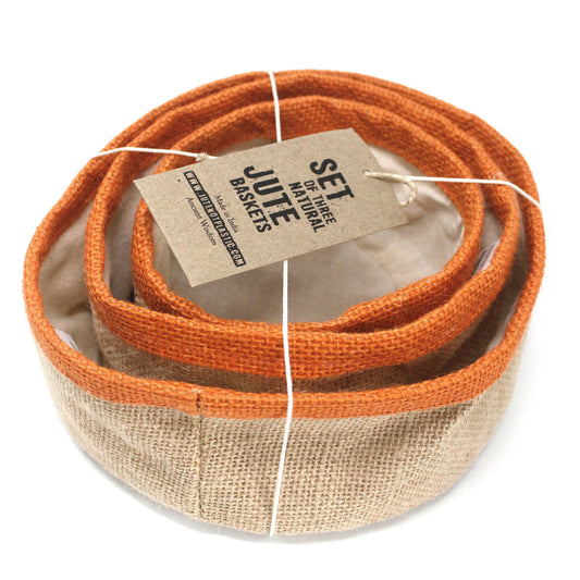 Lot de 3 paniers en jute naturel - Curcuma