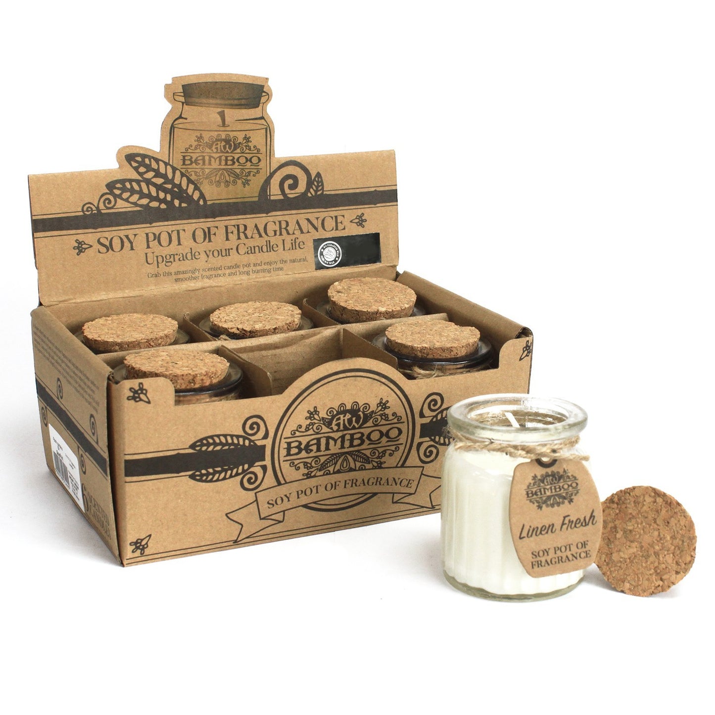 Sojawachskerze im Glas - Frisches Leinen