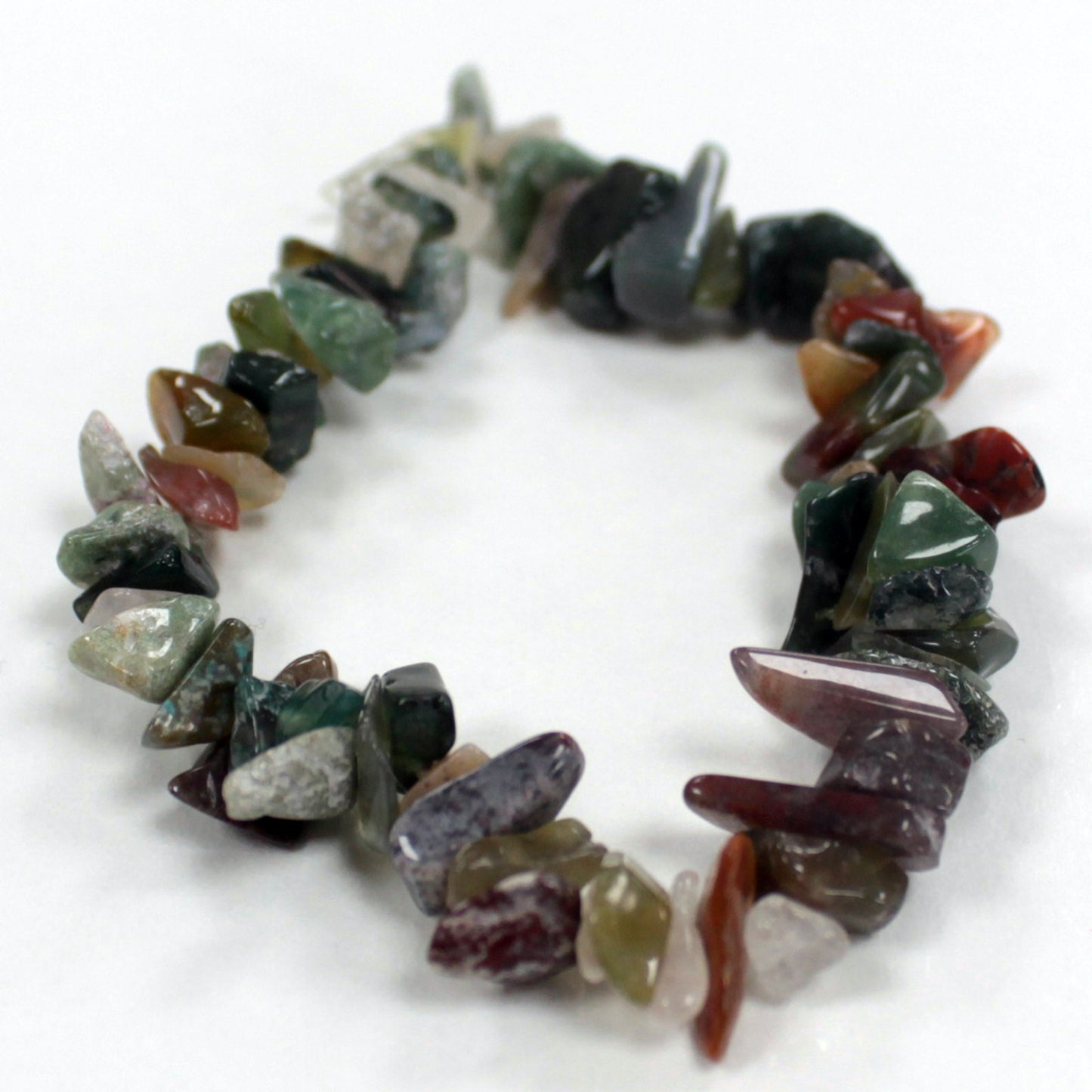Bracelet en fragments de pierres précieuses - Agate mousse