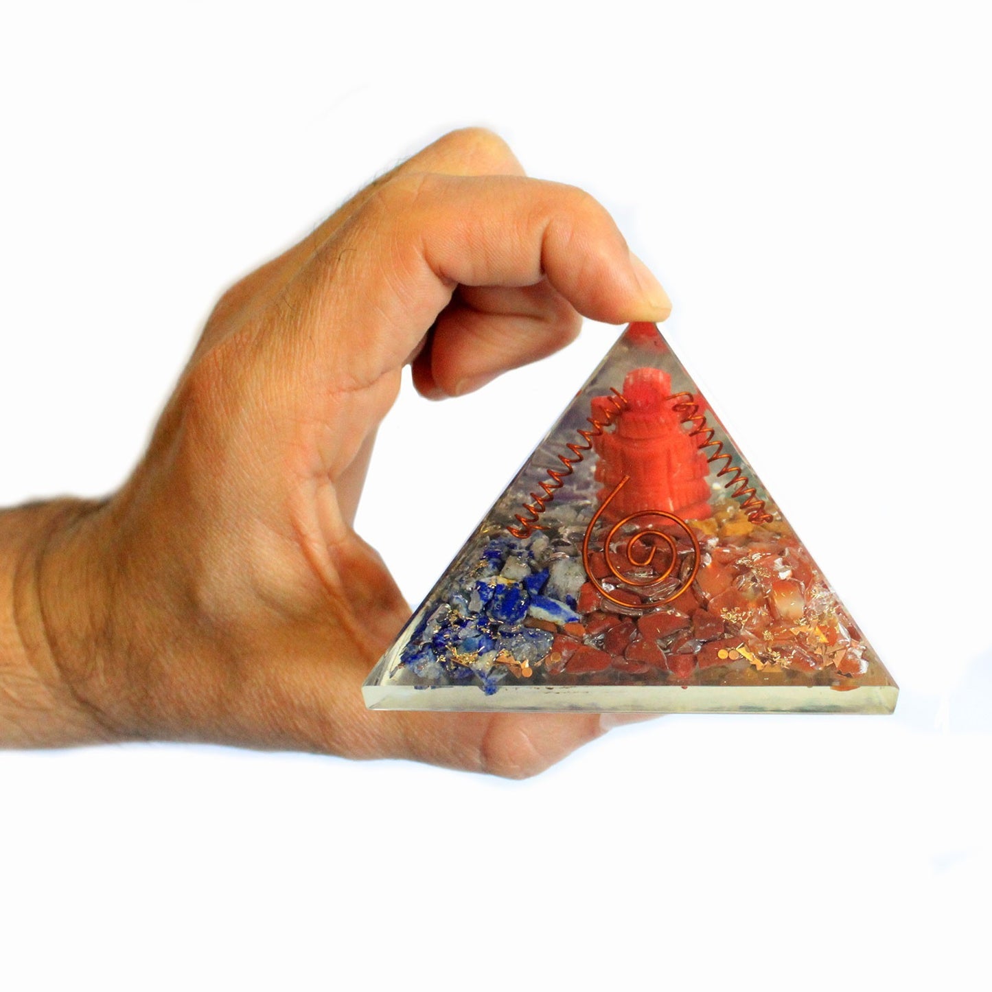 Grande pyramide d'orgonite 70 mm - Ganesh
