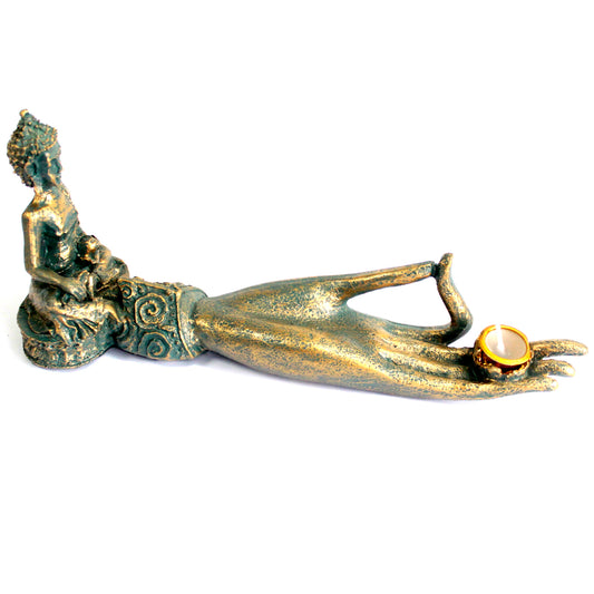 Brûleur d'encens à main Bouddha antique