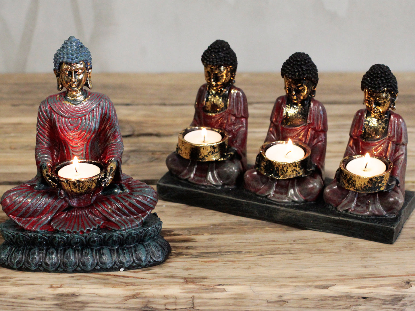 Antiker Buddha - Kerzenhalter der drei Anhänger