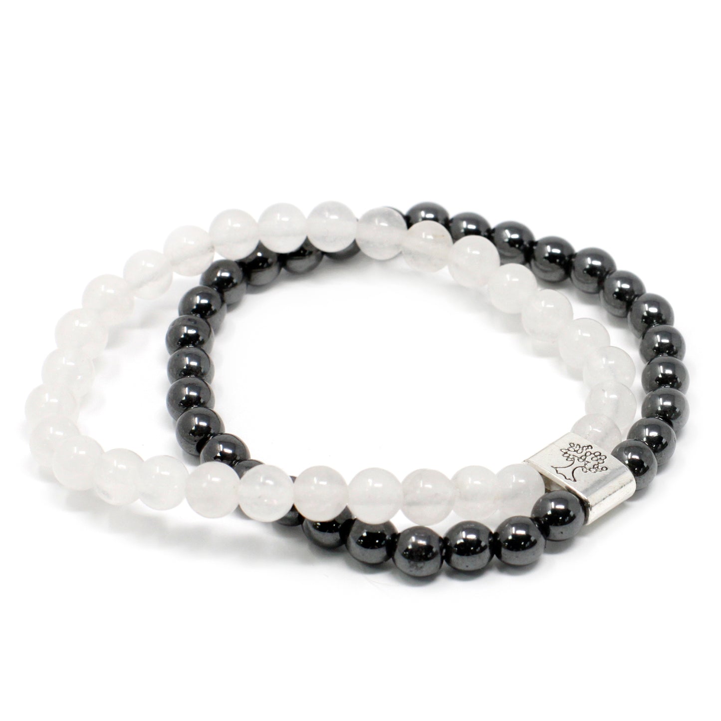 Magnetisches Edelsteinarmband - Weißer Quarz
