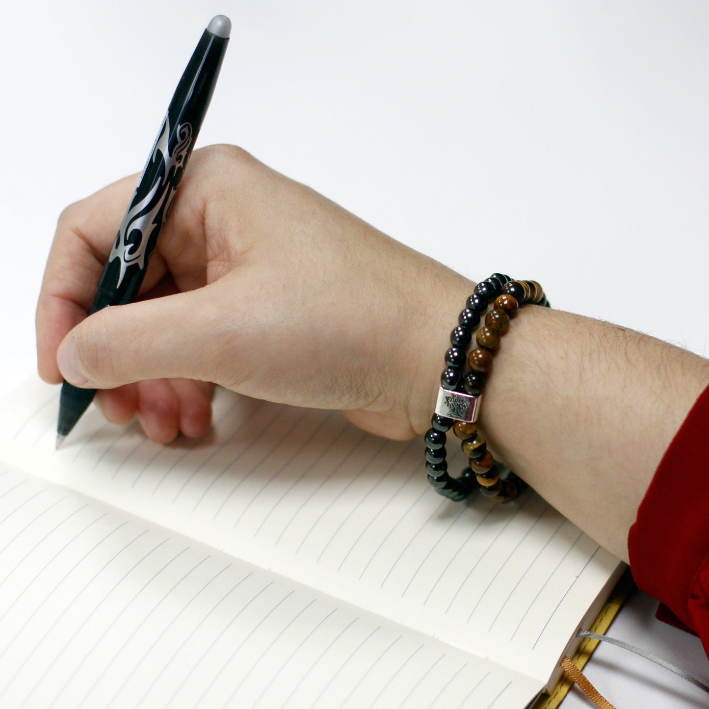 Bracelet magnétique en pierres précieuses - Œil de tigre