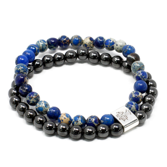 Bracelet magnétique en pierres précieuses - Sodalite