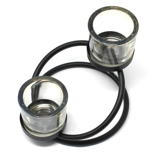 Kerzenständer aus Eisen - Doppelt - 2 Tassen