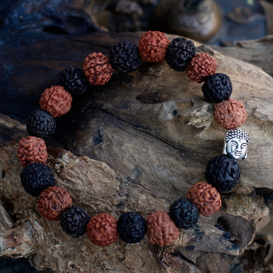 Rudraksha Buddha Armband Japa Mala - Mix
