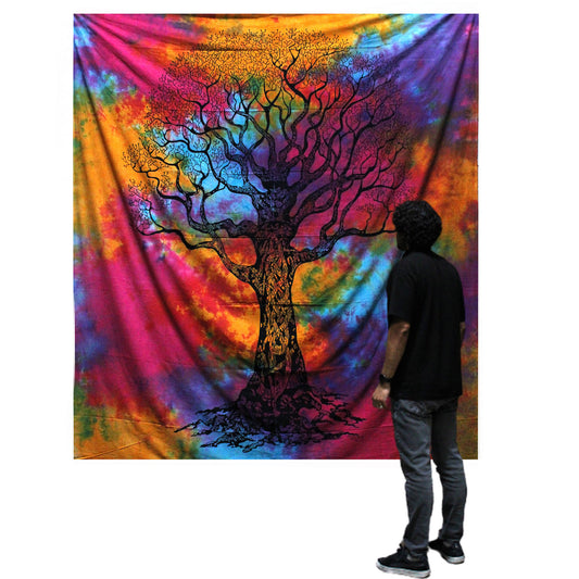 Couette double en coton + tapisserie - Arbre d'hiver