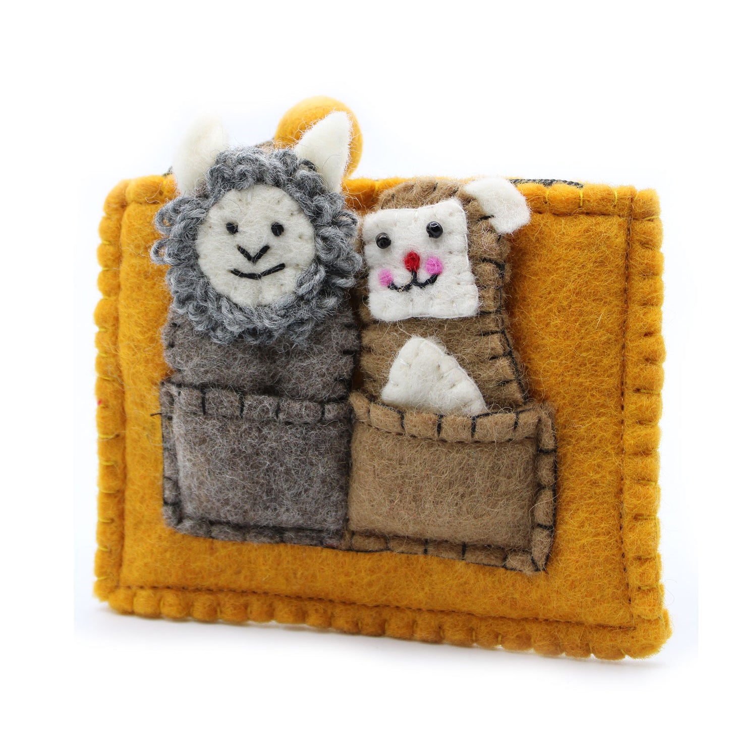 Tasche mit Fingerpuppen - Bär und Schaf