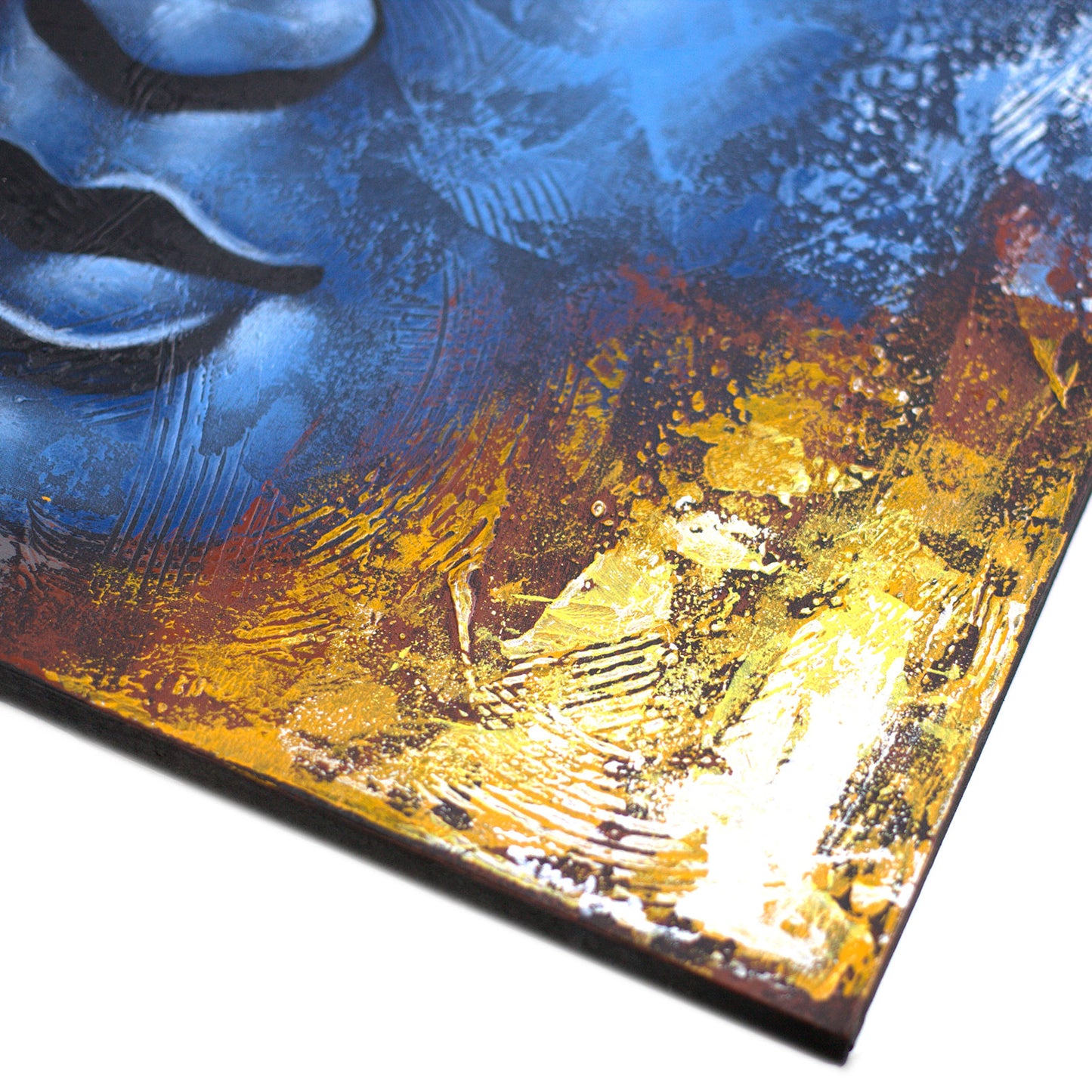 Buddha-Gemälde – Abstraktes blaues Gesicht