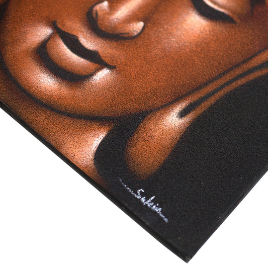 Buddha-Gemälde – Kupfer- und Sand-Finish