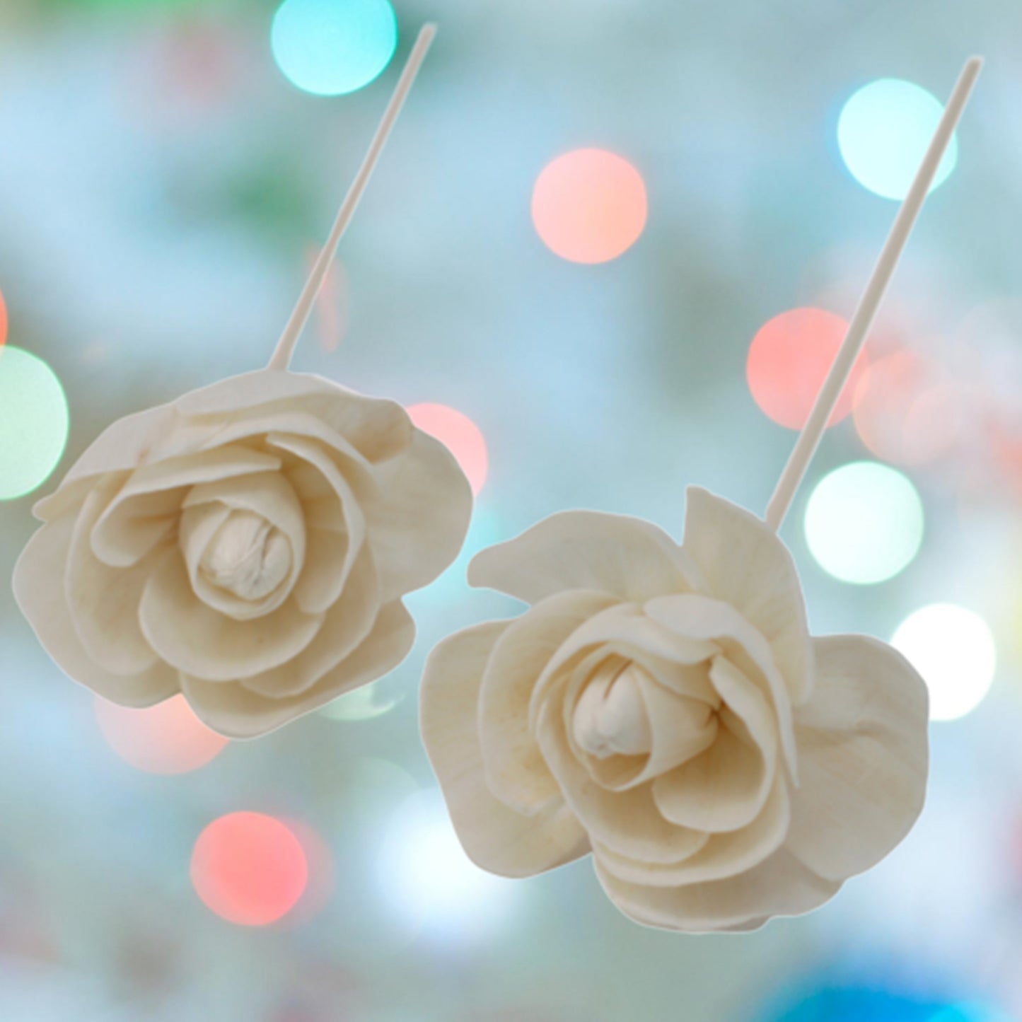 Diffuseur de fleurs naturelles - Rose en roseau