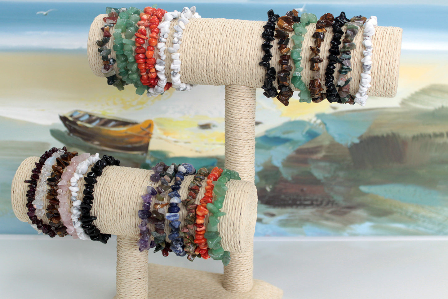 Grand porte-bracelet « T » - Crème