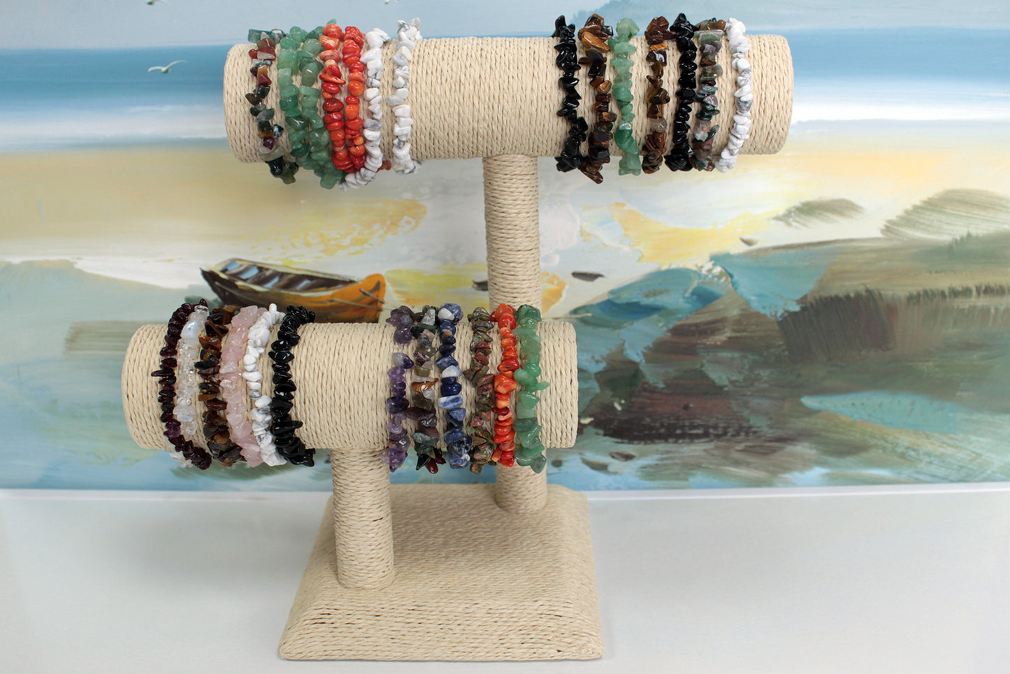 Grand porte-bracelet « T » - Crème