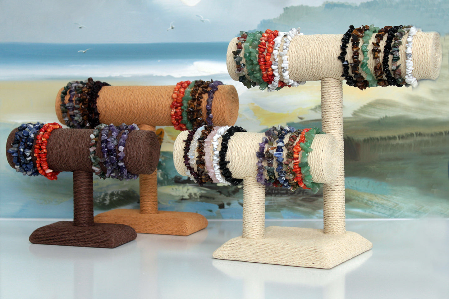 Grand porte-bracelet « T » - Crème