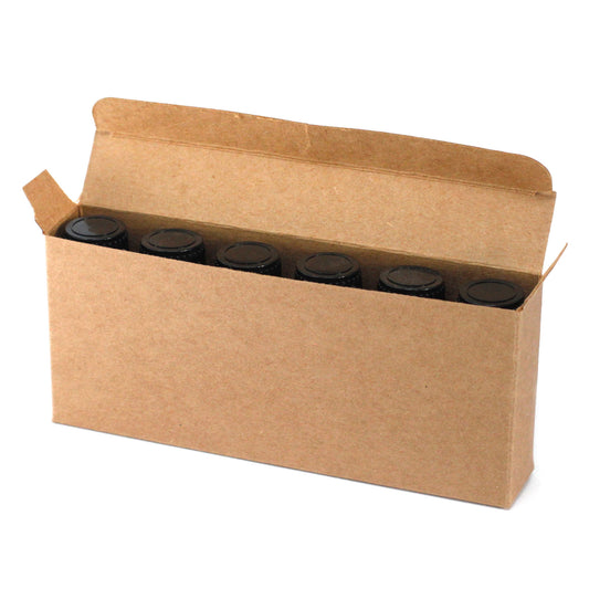 Coffret pour 6 flacons d'huiles essentielles de 10 ml - Marron