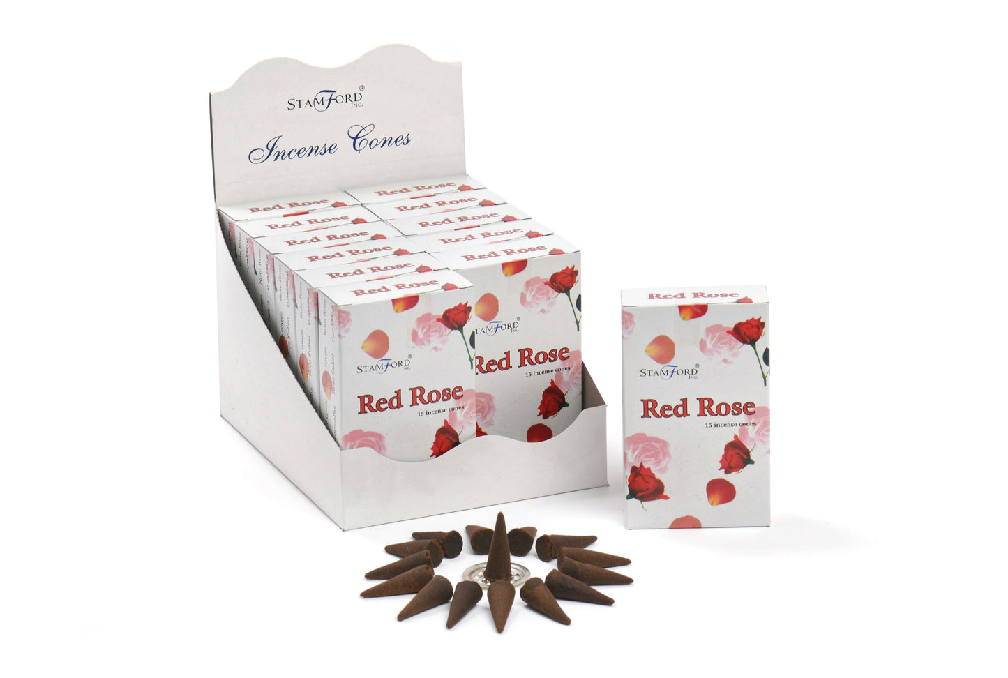 Rote Rosen-Räucherkegel