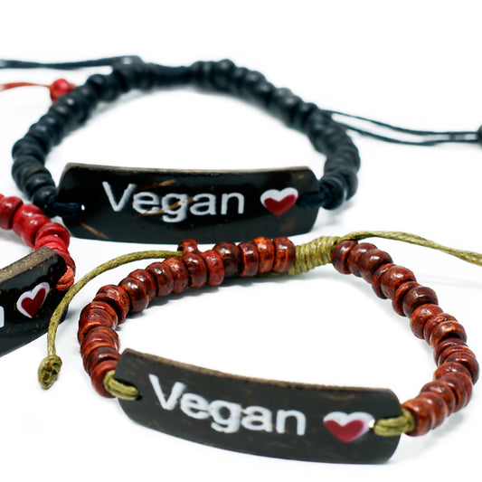 Bracelets à devise en noix de coco - Vegan