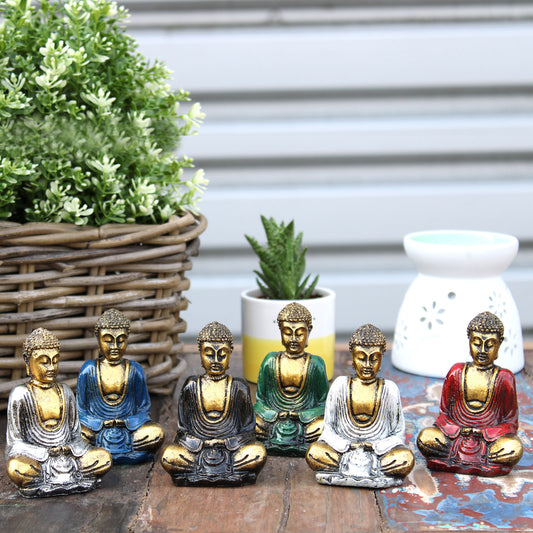 6 x Mini-Buddha in Gold (verschiedene Farben)