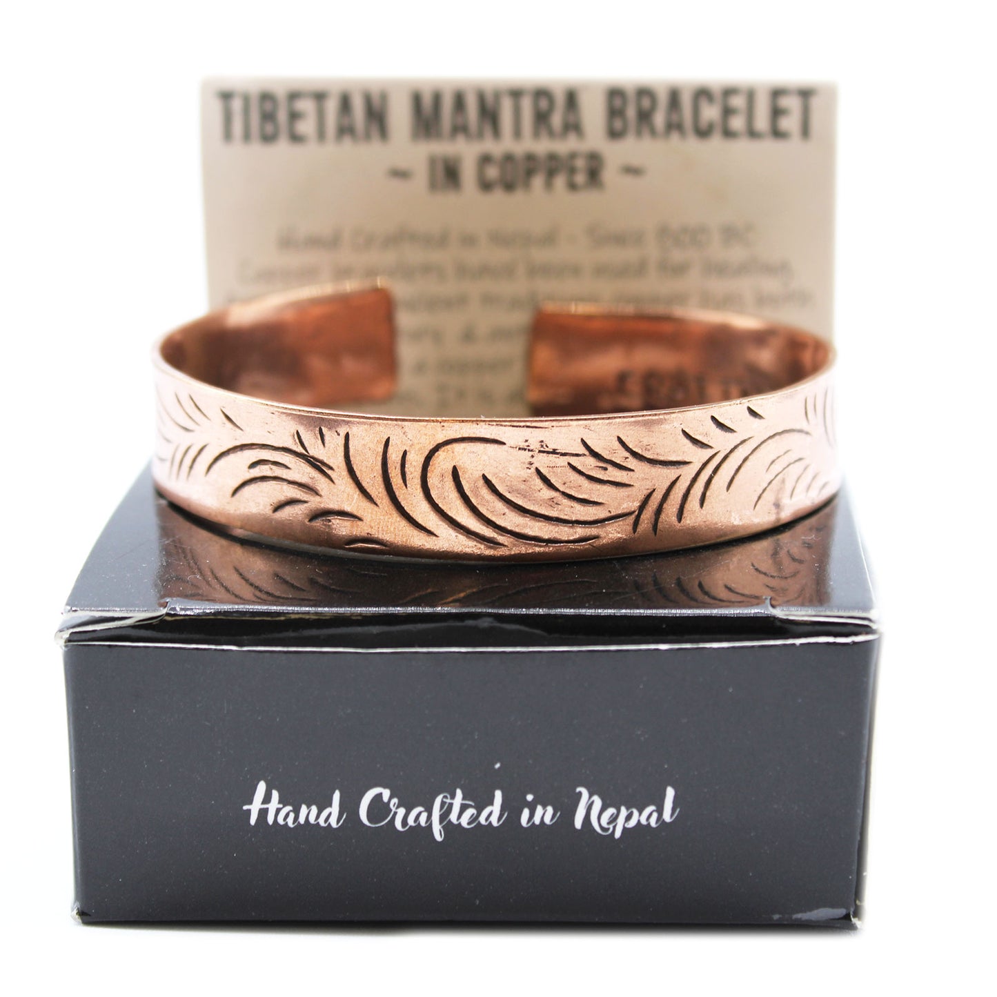 Tibetisches Kupferarmband - Breite Tribal-Wirbel