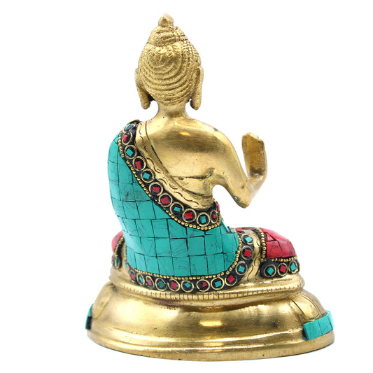 Messing Buddha Figur - Segen - 15cm