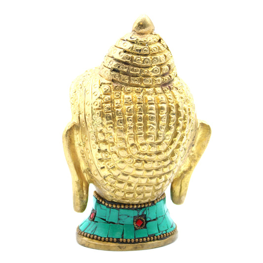 Messing Buddha Figur - Kopf Gr- 11,5 cm