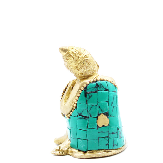 Messing Buddha Figur - Denkend - 6,5 cm