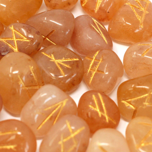 Coffret de runes indiennes en sachets - Aventurine jaune