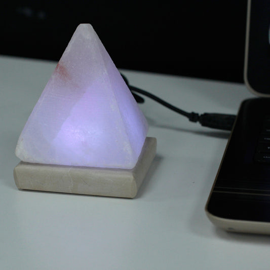 WEISSE Pyramiden-USB-Salzlampe - 9 cm (mehrfarbig)