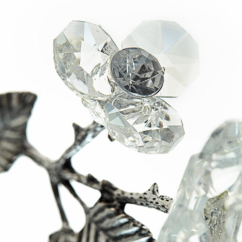 Rose en cristal avec tige argentée