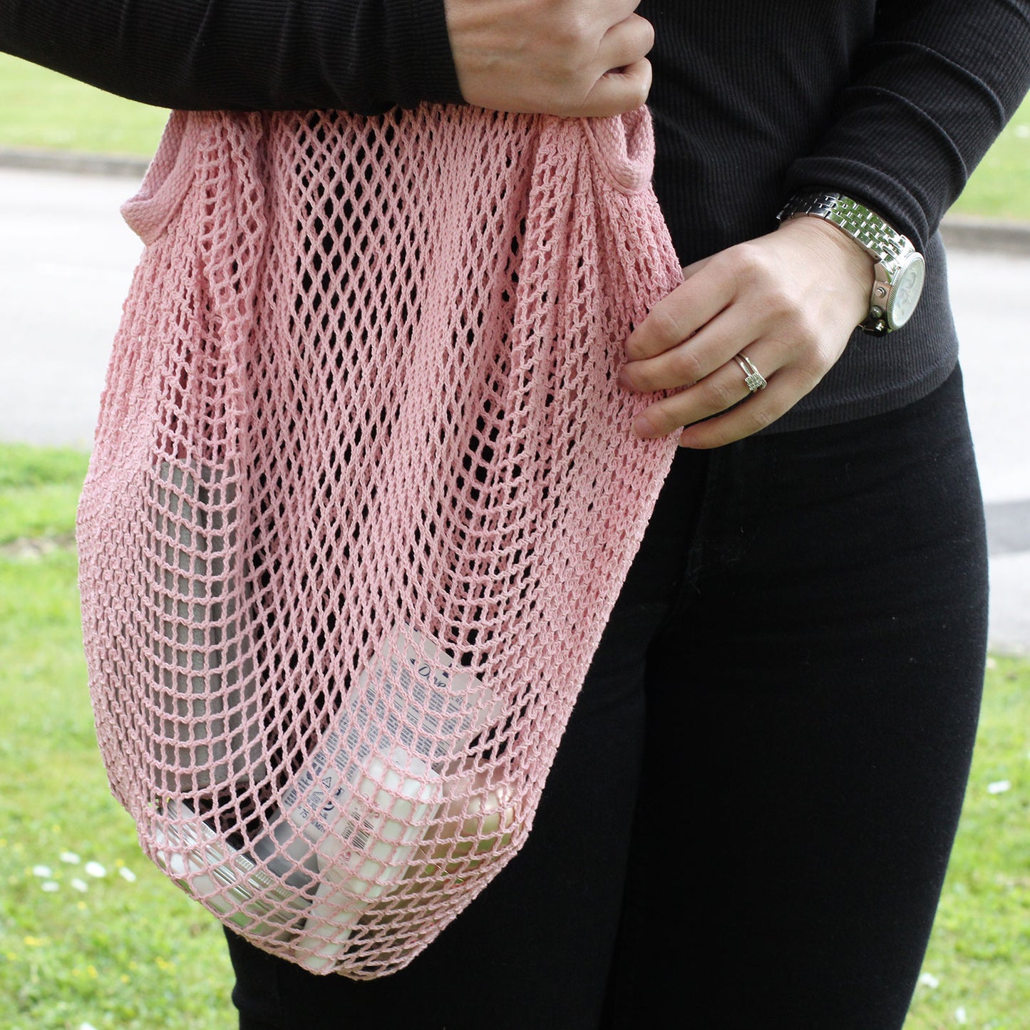 Netztasche aus reiner Baumwolle - Rosa
