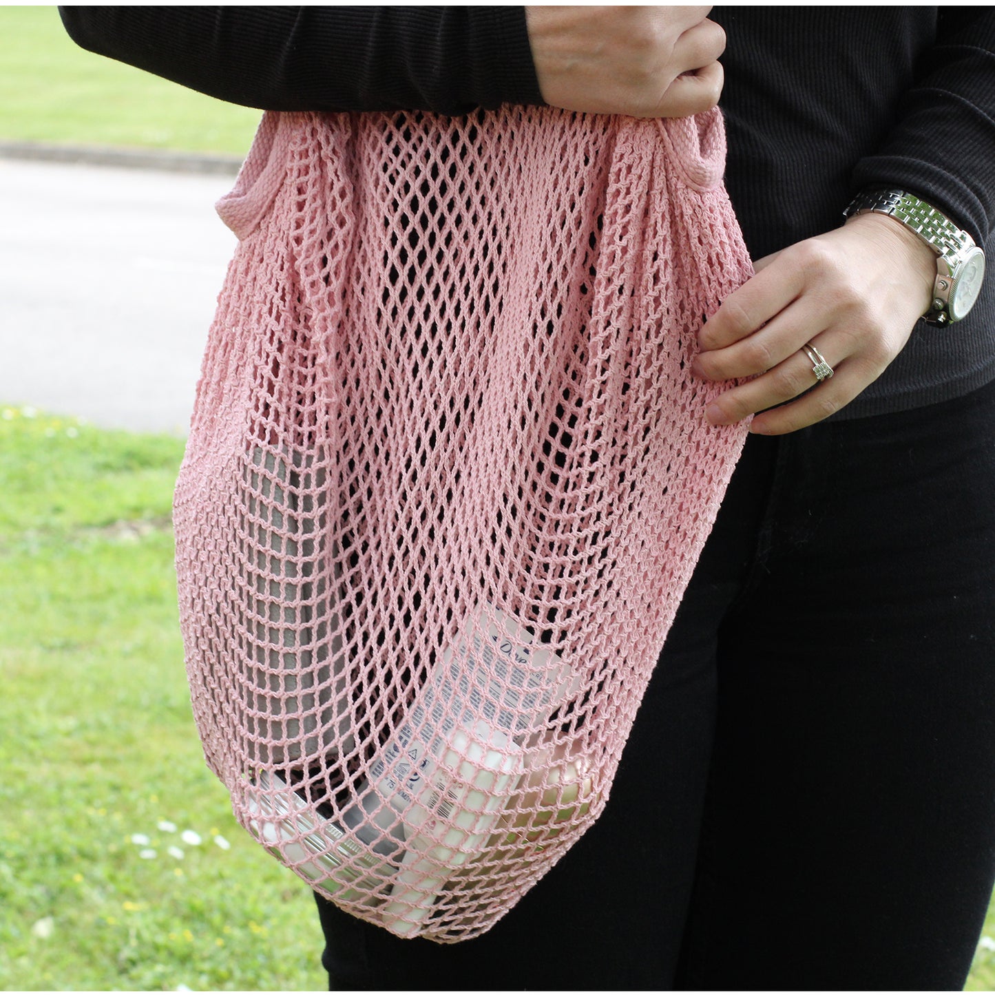 Netztasche aus reiner Baumwolle - Rosa