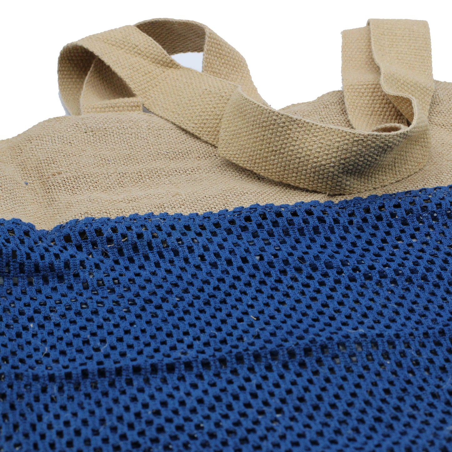 Netztasche aus reiner weicher Jute und Baumwolle - Denim