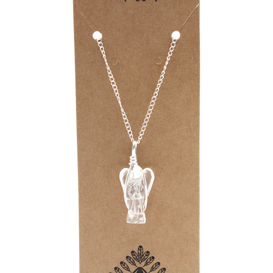 Edelstein Schutzengel Anhänger - Bergquarz