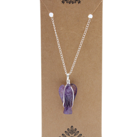 Edelstein Schutzengel Anhänger - Amethyst