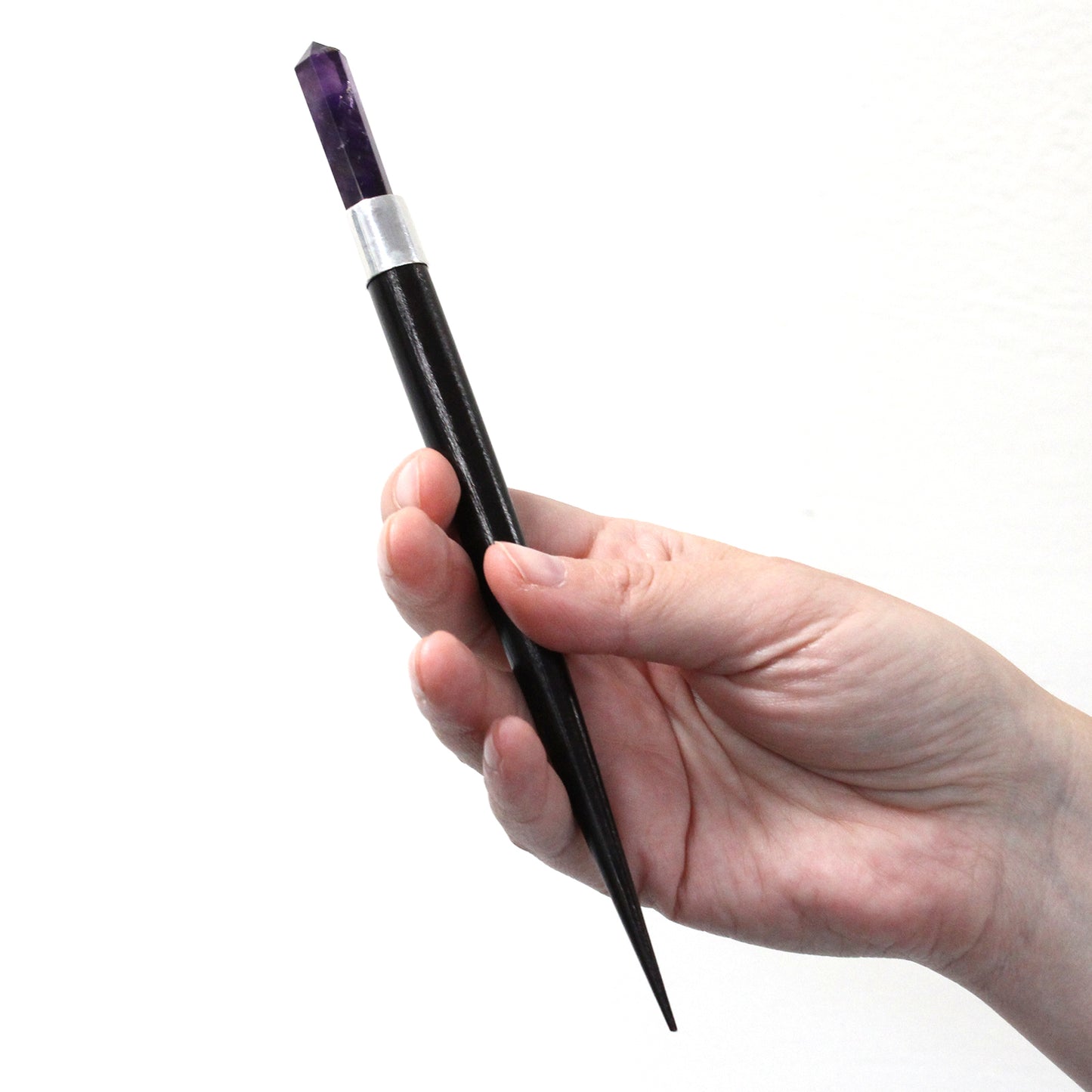3 x verschiedene spitze Heilstäbe: Bergquarz, Rosenquarz oder Amethyst