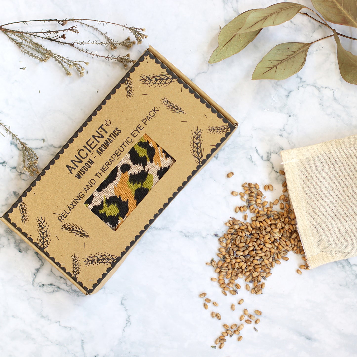 Augenkissen aus natürlicher Baumwolle mit Lavendel und Jujube in einer Geschenkbox - Leonardo Nocturno