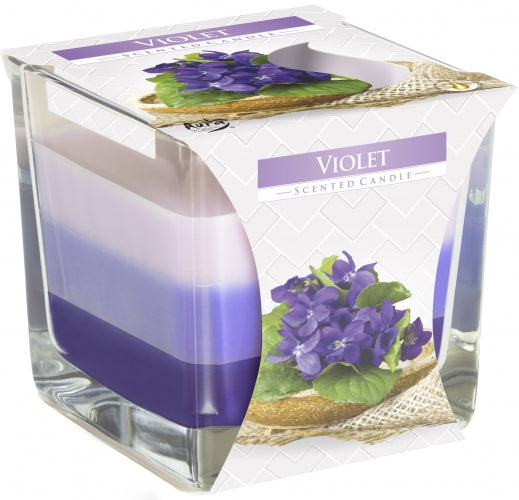 Regenbogenkerze im Glas - Violett